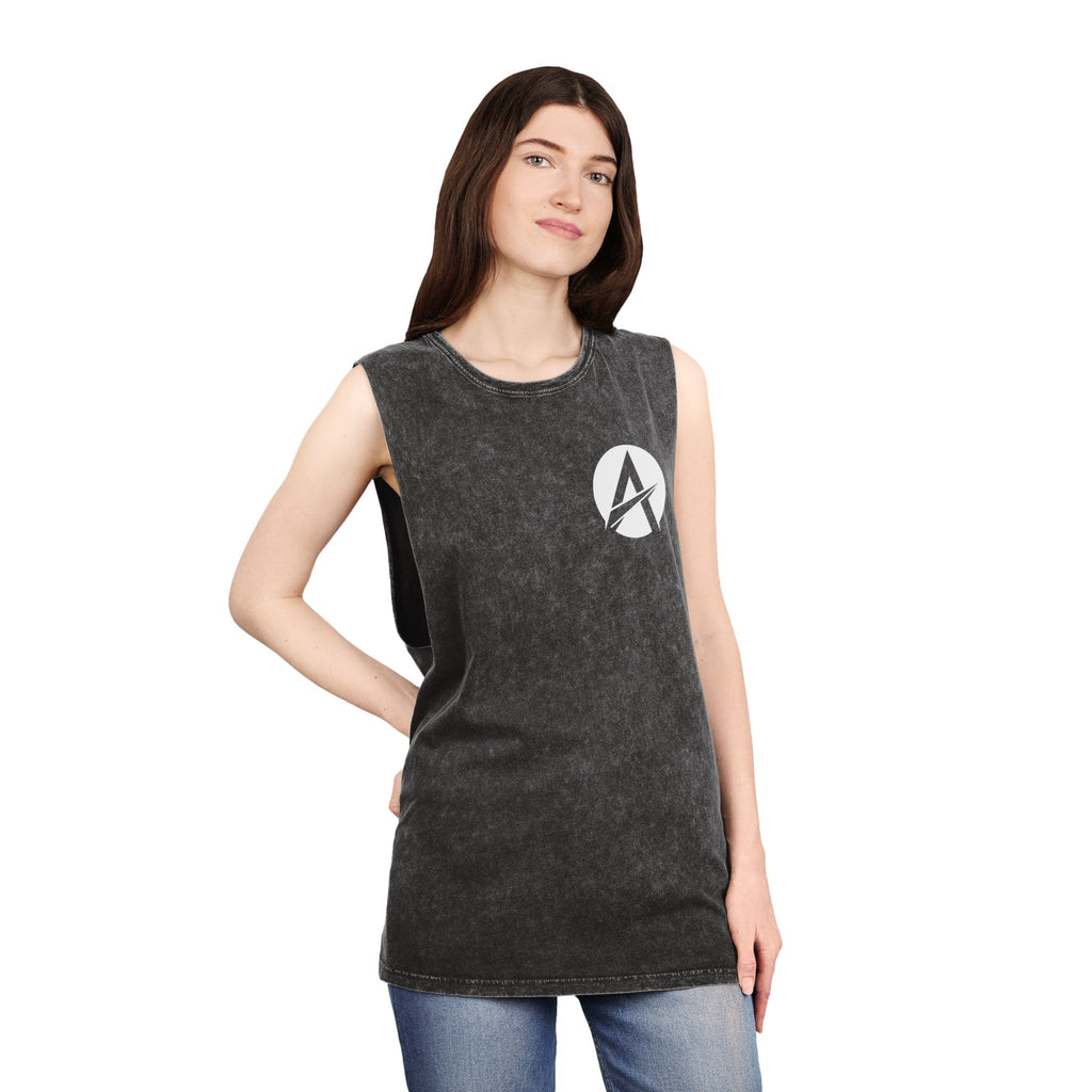 Motivational Stonewash Tank — "Be Stronger Than Your Excuses" Fitness Tank Top