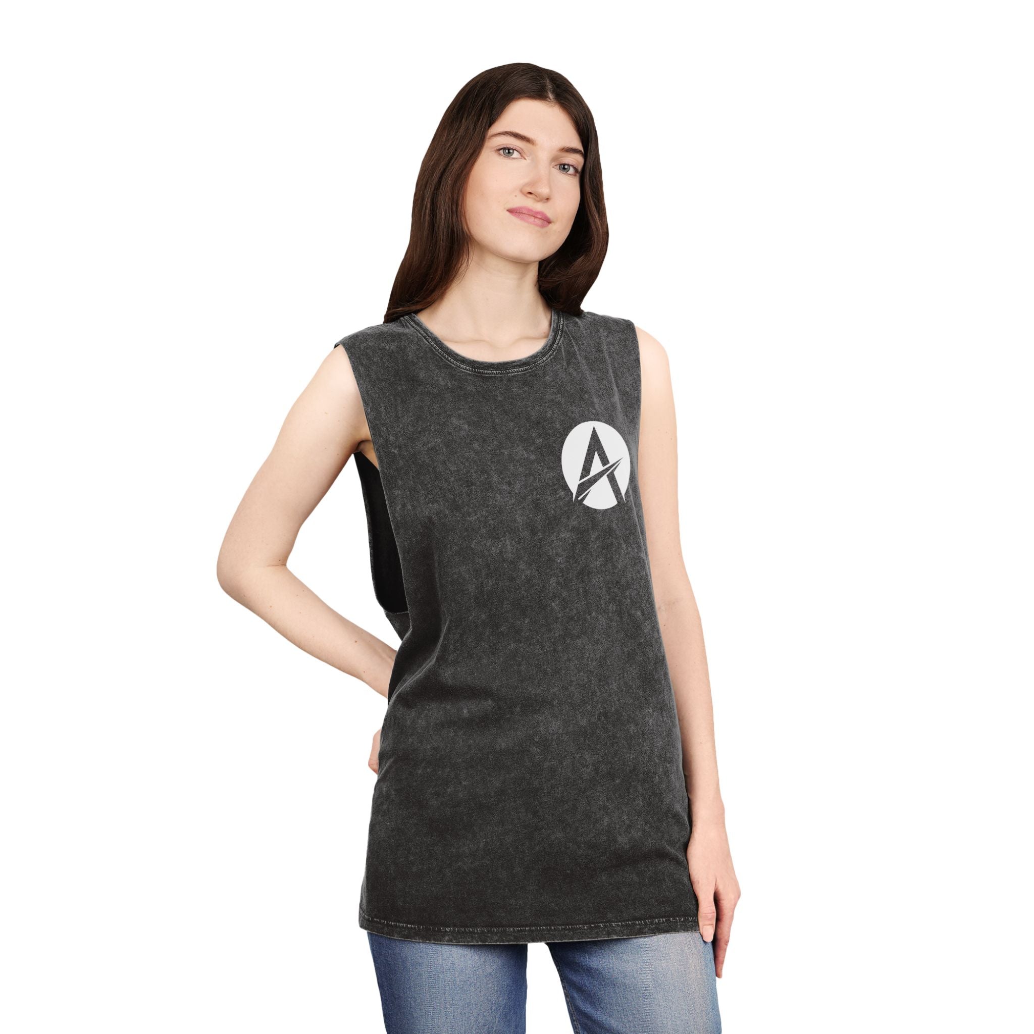 Motivational Stonewash Tank — "Be Stronger Than Your Excuses" Fitness Tank Top