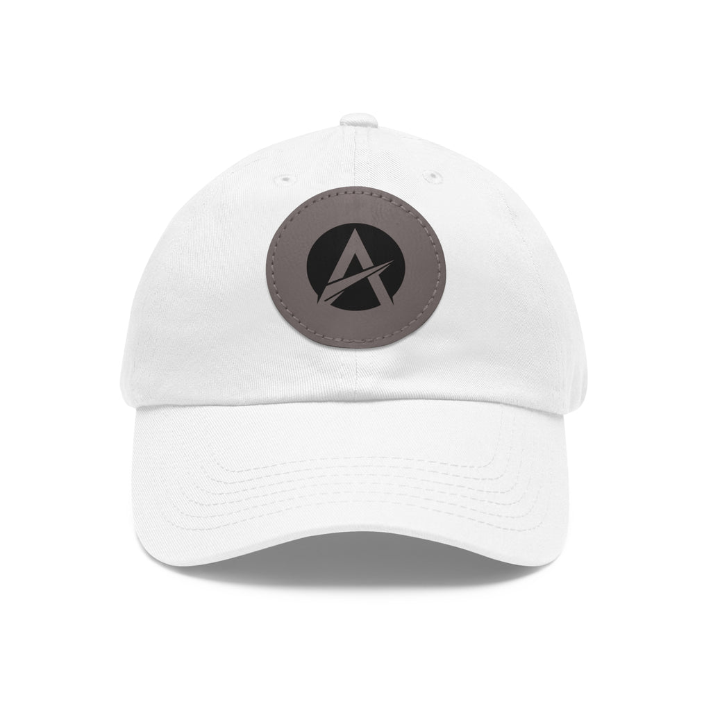 Leather Patch Dad Hat — Minimalist A Logo Baseball Cap