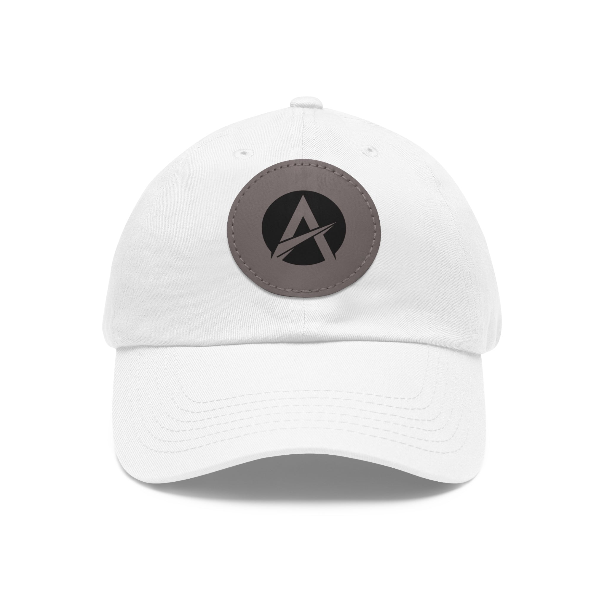 Leather Patch Dad Hat — Minimalist A Logo Baseball Cap