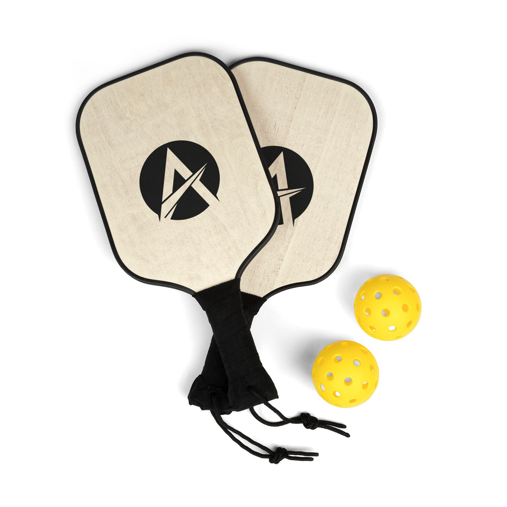Pickleball Paddle Set – Lightweight Wooden Pickleball Kit with 2 Paddles & Balls