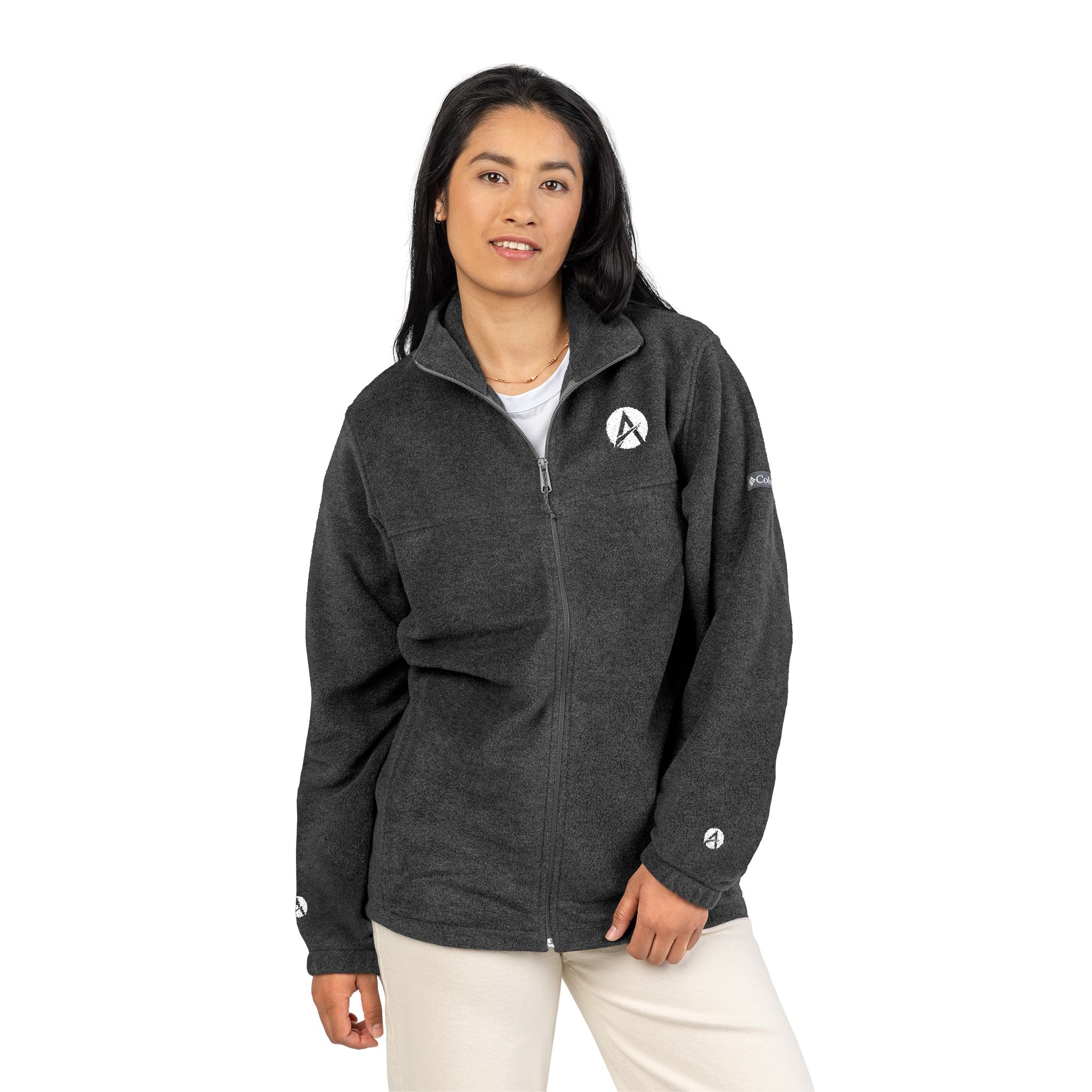 Embroidered Columbia Fleece Jacket — Adventure Logo & “Be Stronger Than Your Excuses” Back