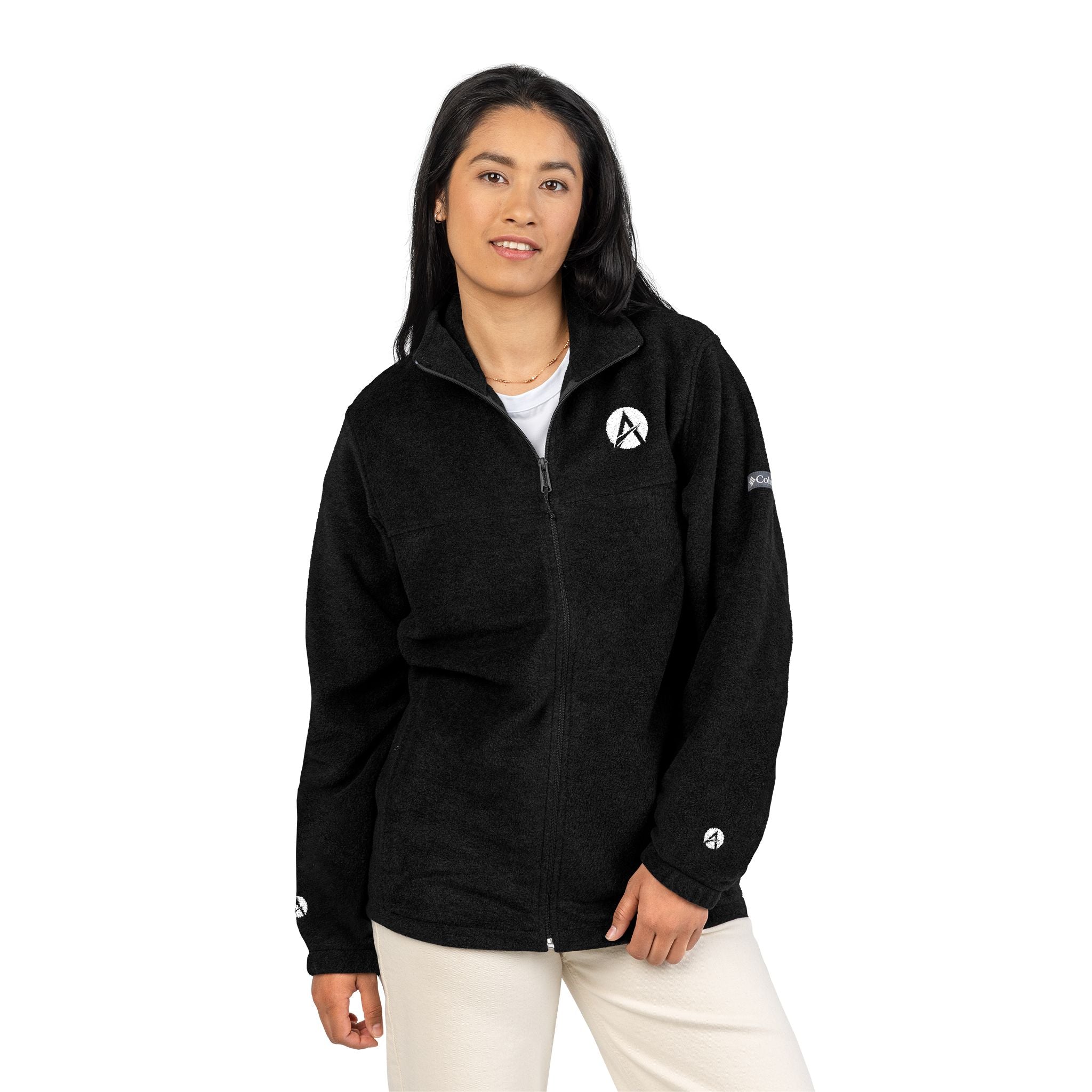 Embroidered Columbia Fleece Jacket — Adventure Logo & “Be Stronger Than Your Excuses” Back