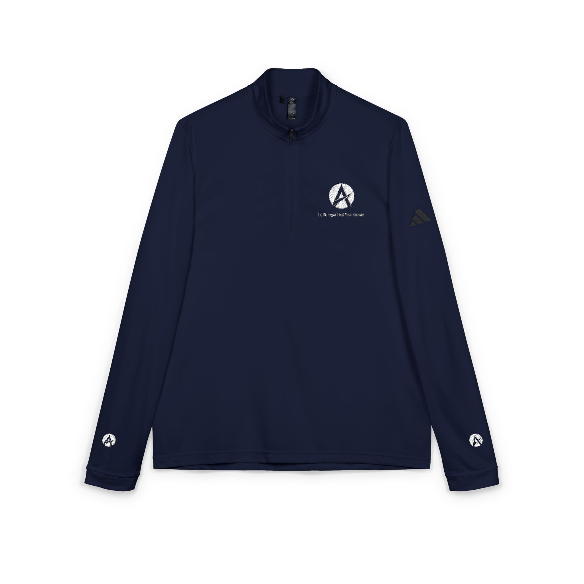 Embroidered Quarter-Zip Pullover — Performance Adidas-Inspired Athletic Top