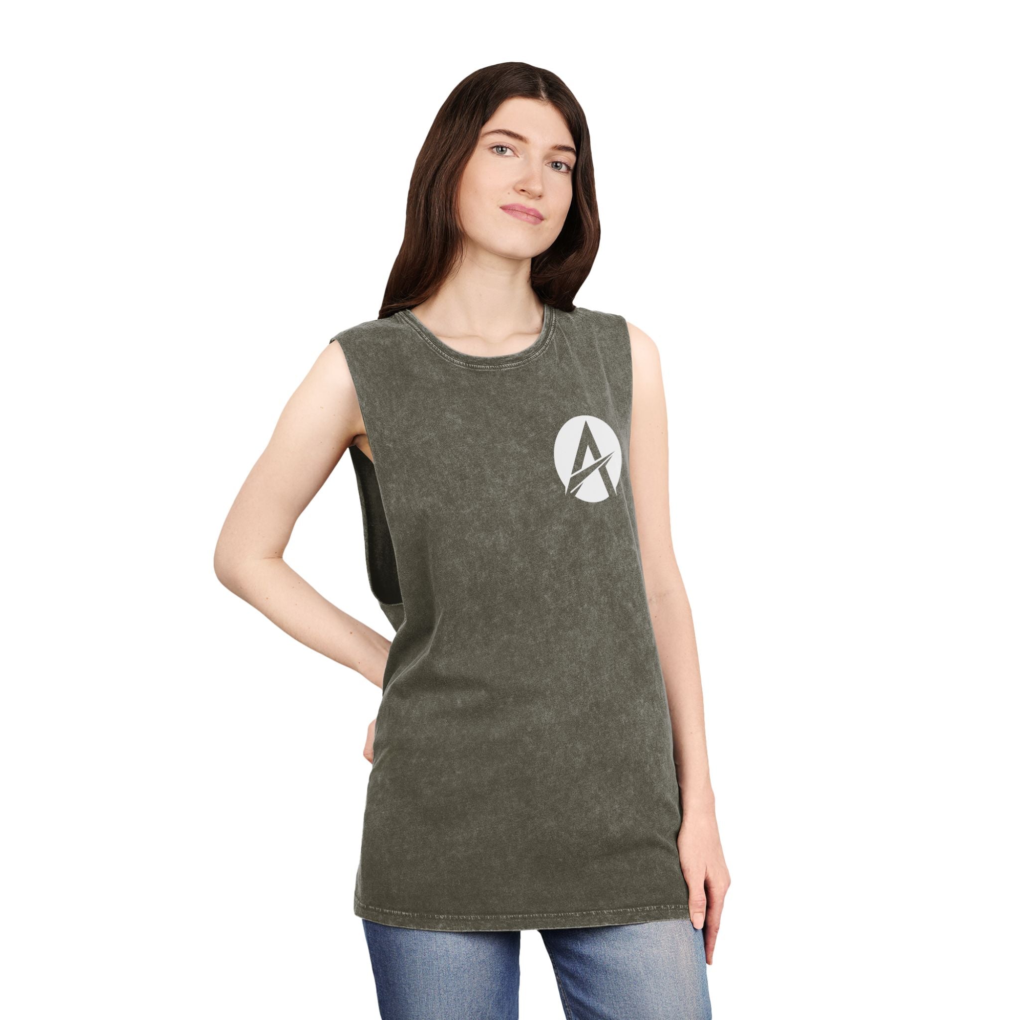 Motivational Stonewash Tank — "Be Stronger Than Your Excuses" Fitness Tank Top