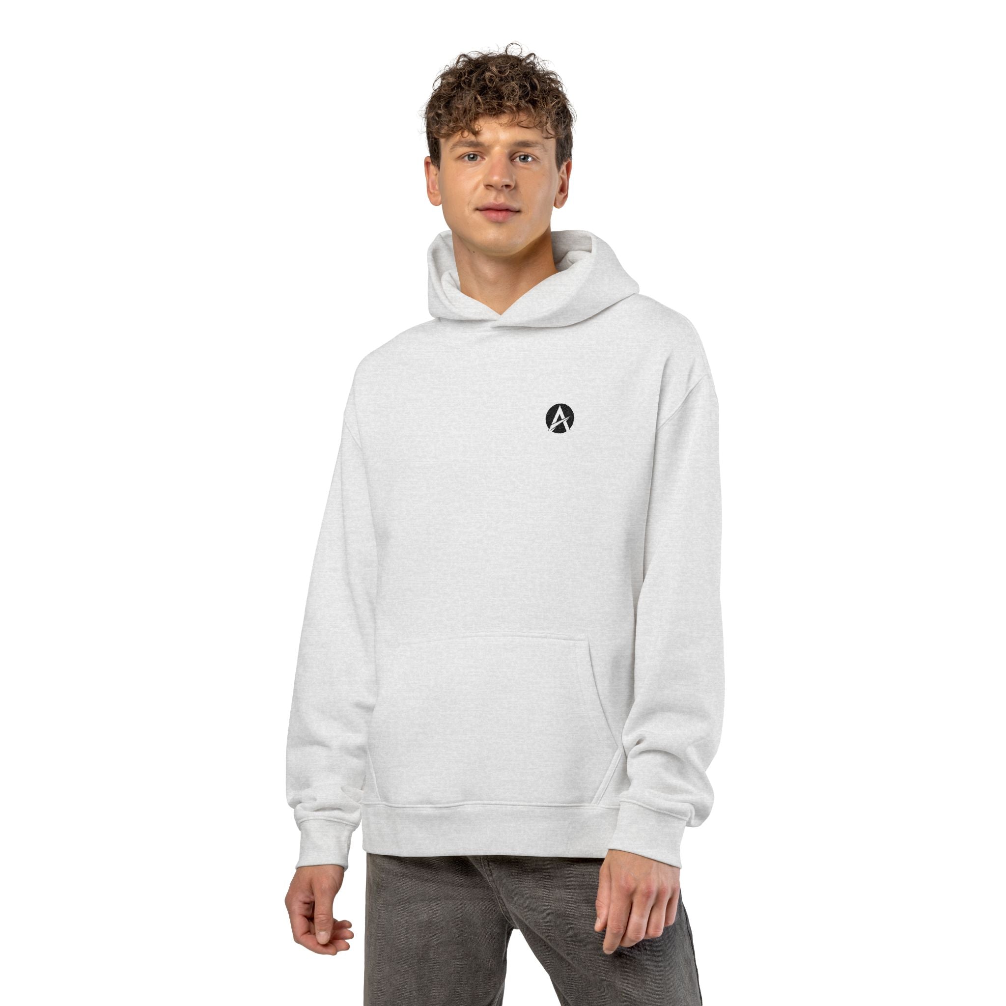 Minimal Logo Hoodie — Small Chest Emblem Relaxed Pullover