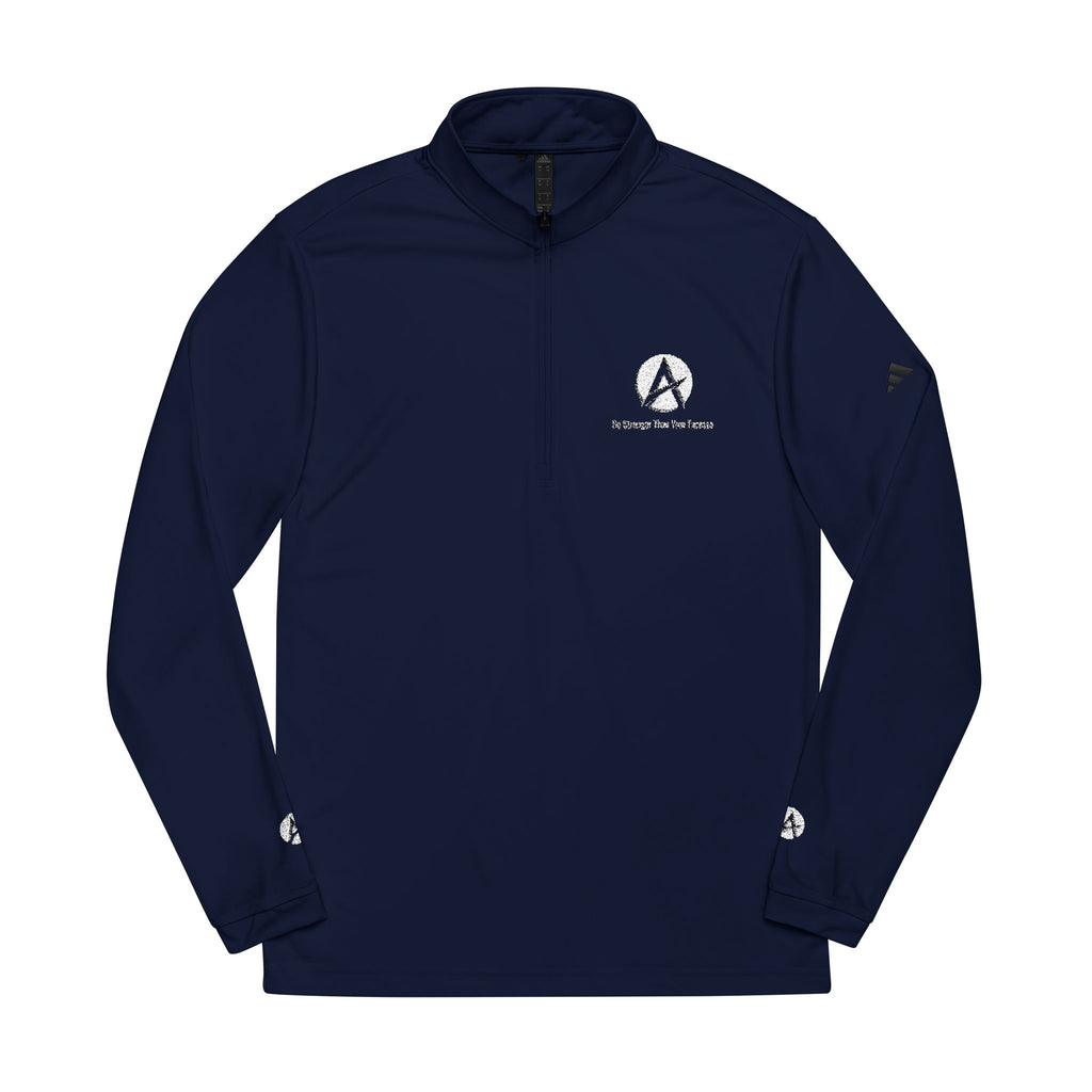 Embroidered Quarter-Zip Pullover — Performance Adidas-Inspired Athletic Top