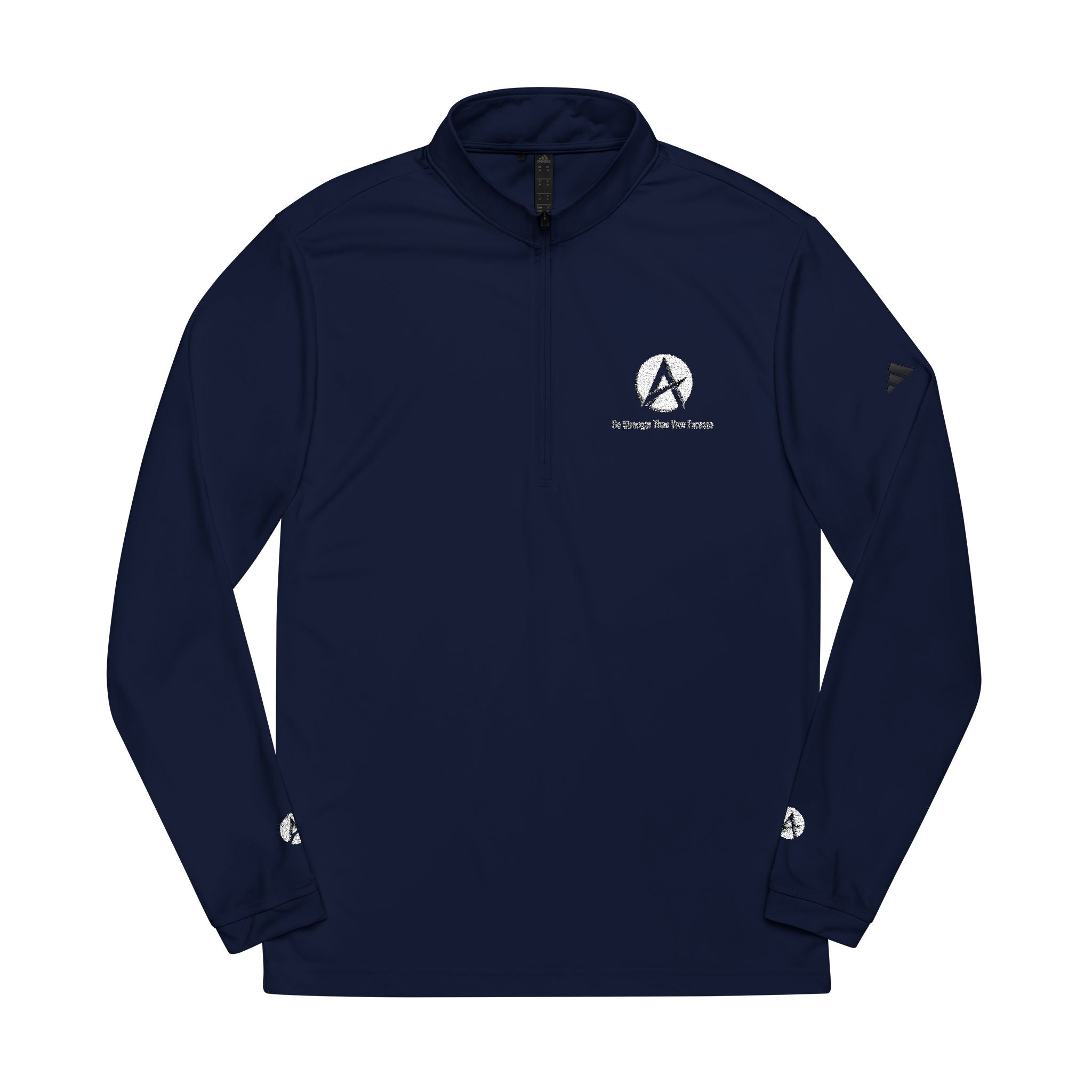 Embroidered Quarter-Zip Pullover — Performance Adidas-Inspired Athletic Top