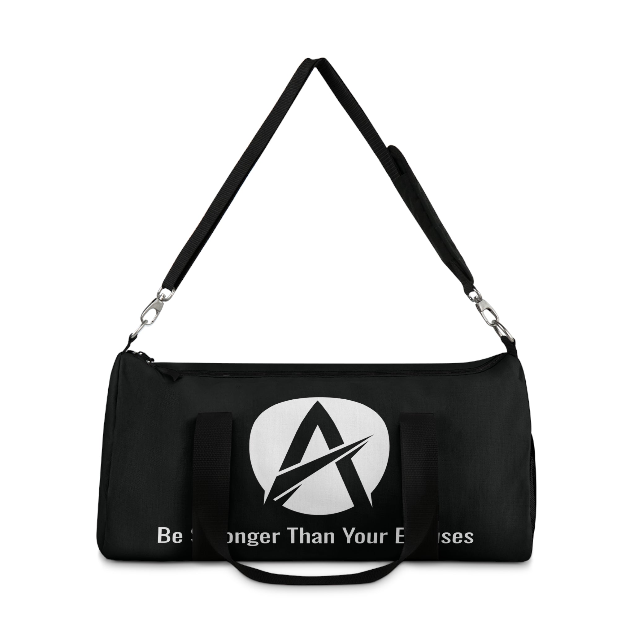 Motivational Gym Duffel Bag — "Be Stronger Than Your Excuses"