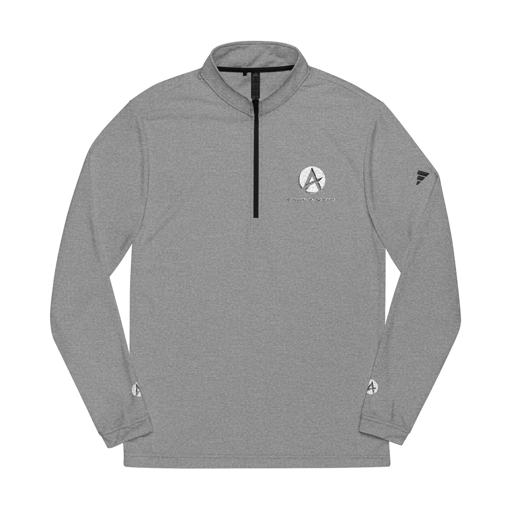 Embroidered Quarter-Zip Pullover — Performance Adidas-Inspired Athletic Top
