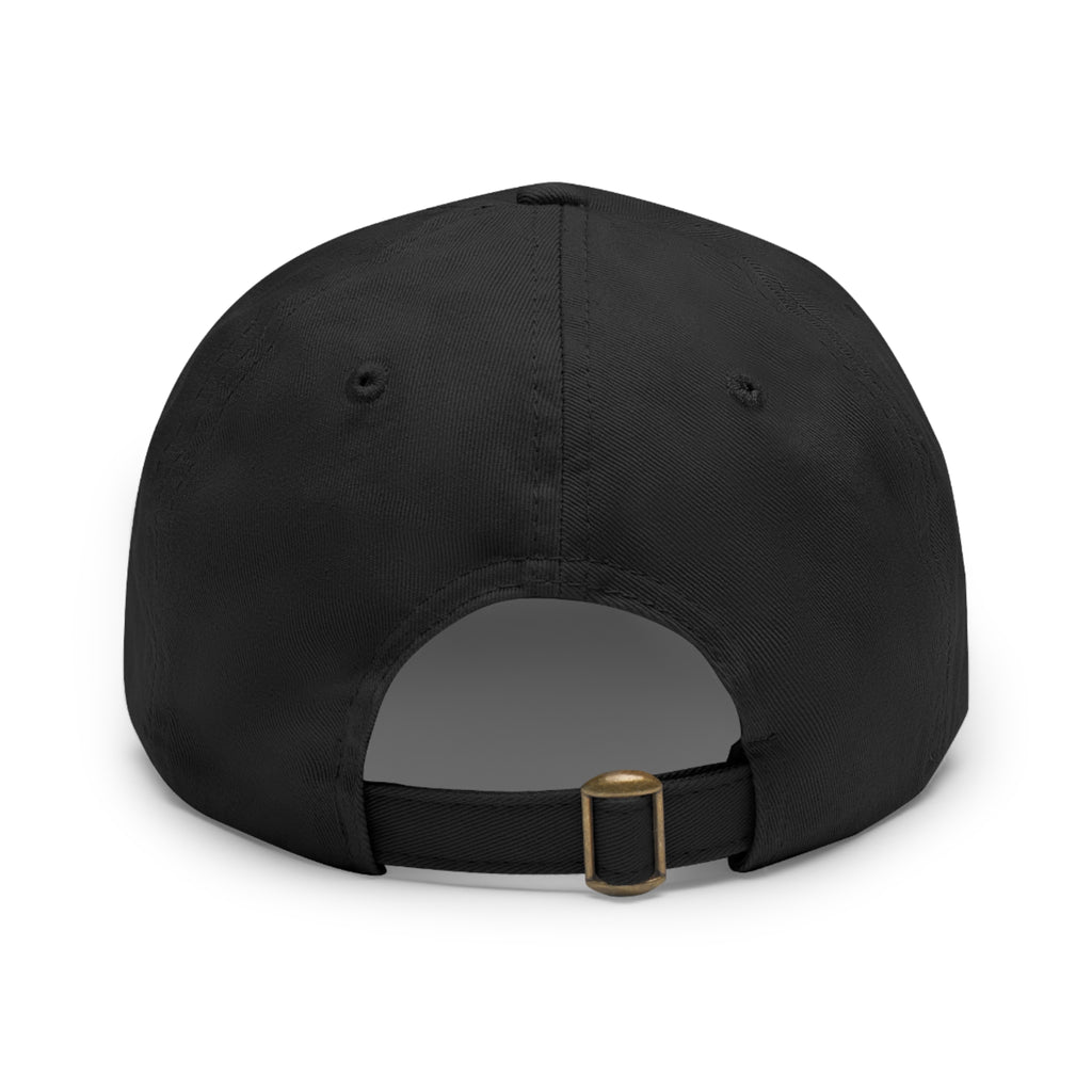 Leather Patch Dad Hat — Minimalist A Logo Baseball Cap
