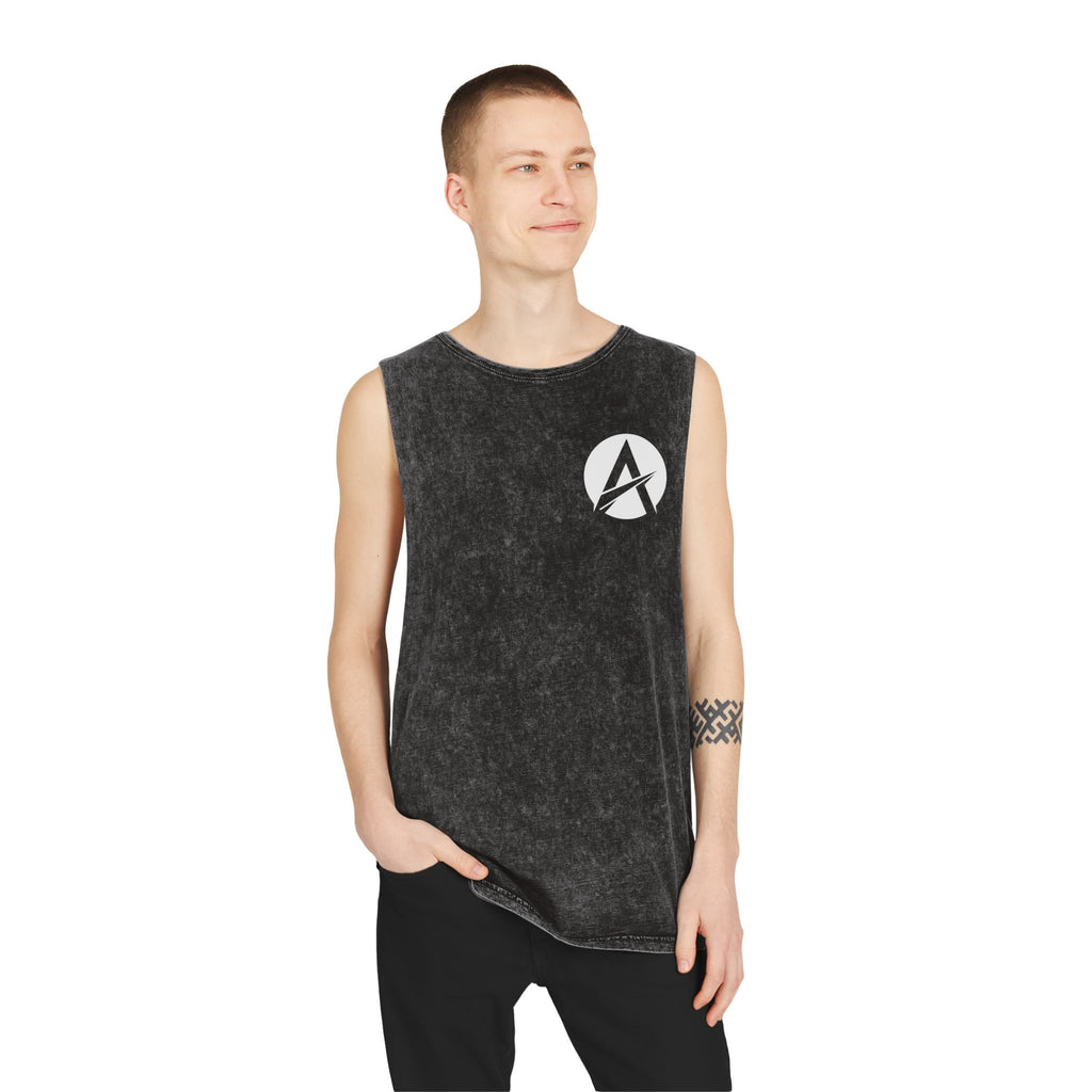 Motivational Stonewash Tank — "Be Stronger Than Your Excuses" Fitness Tank Top