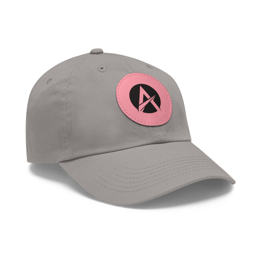 Leather Patch Dad Hat — Minimalist A Logo Baseball Cap
