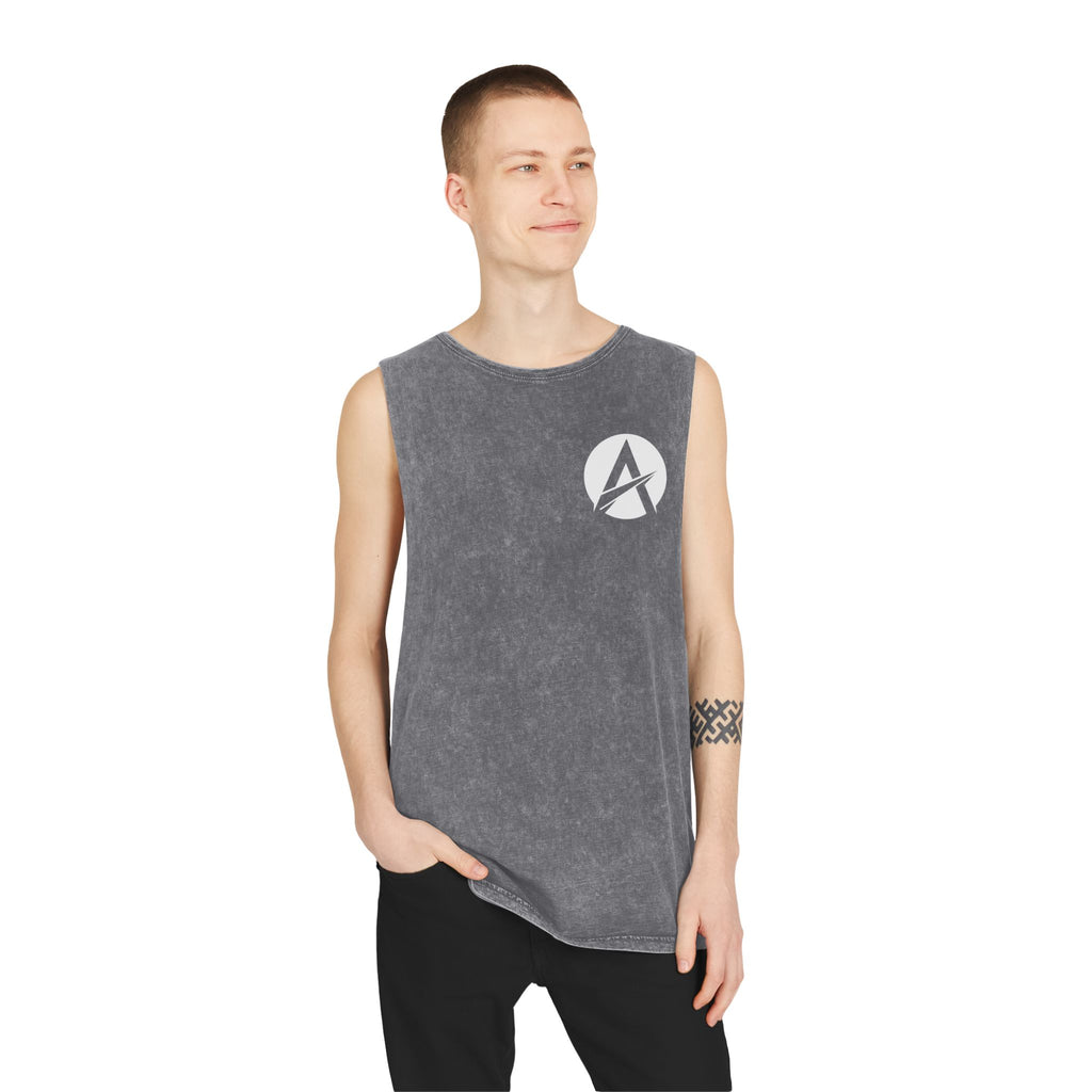 Motivational Stonewash Tank — "Be Stronger Than Your Excuses" Fitness Tank Top