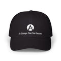 Classic Dad Cap — Minimal White Brushstroke 'A' Logo Baseball Hat