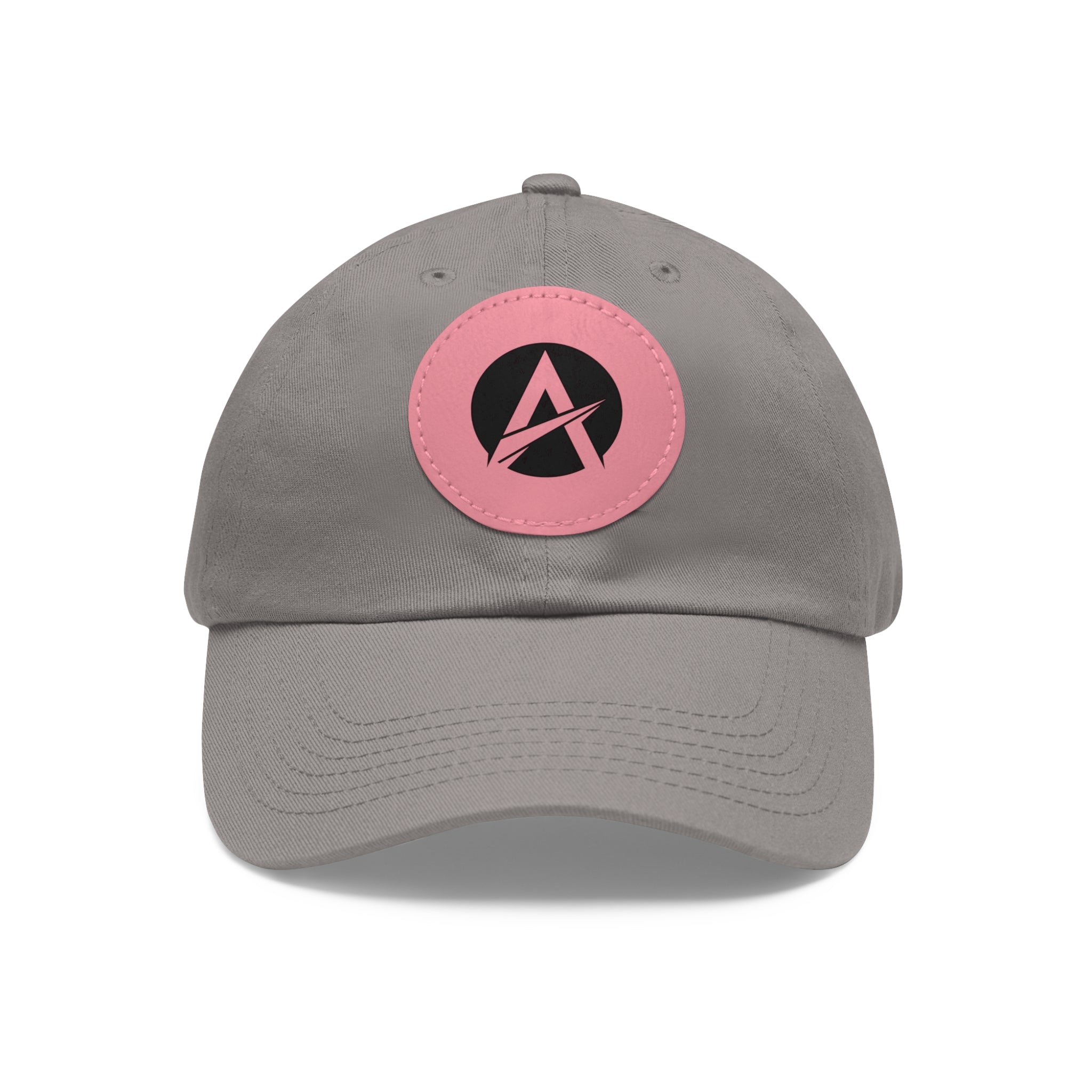 Leather Patch Dad Hat — Minimalist A Logo Baseball Cap