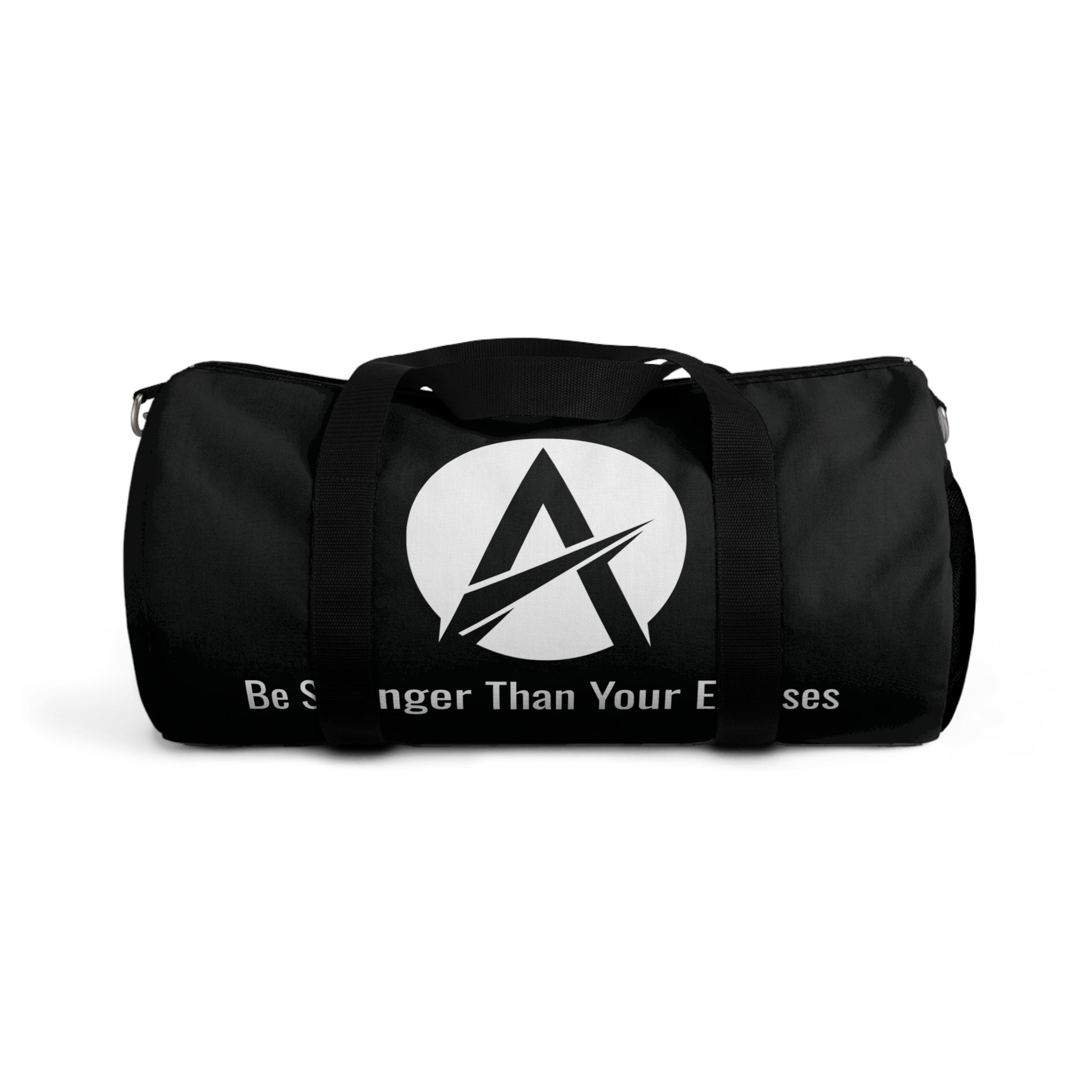 Motivational Gym Duffel Bag — "Be Stronger Than Your Excuses"