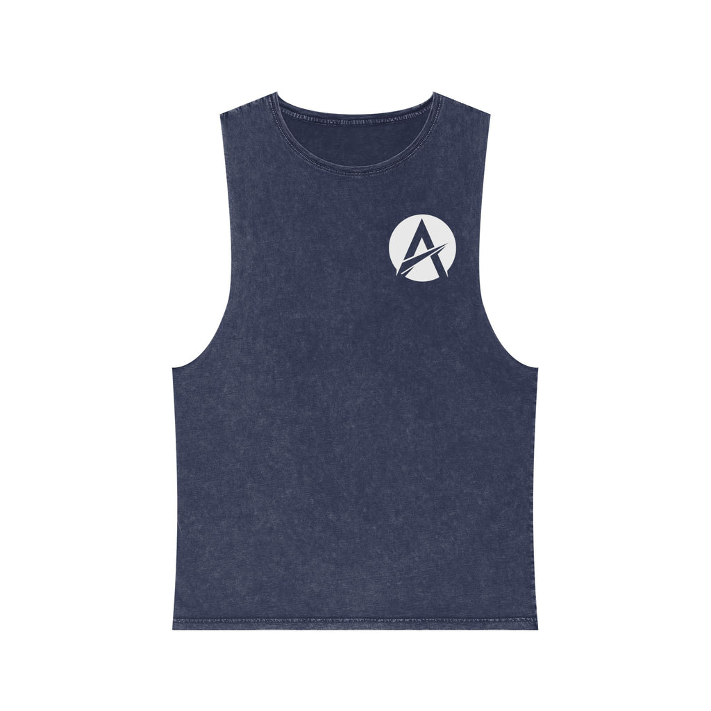 Motivational Stonewash Tank — "Be Stronger Than Your Excuses" Fitness Tank Top