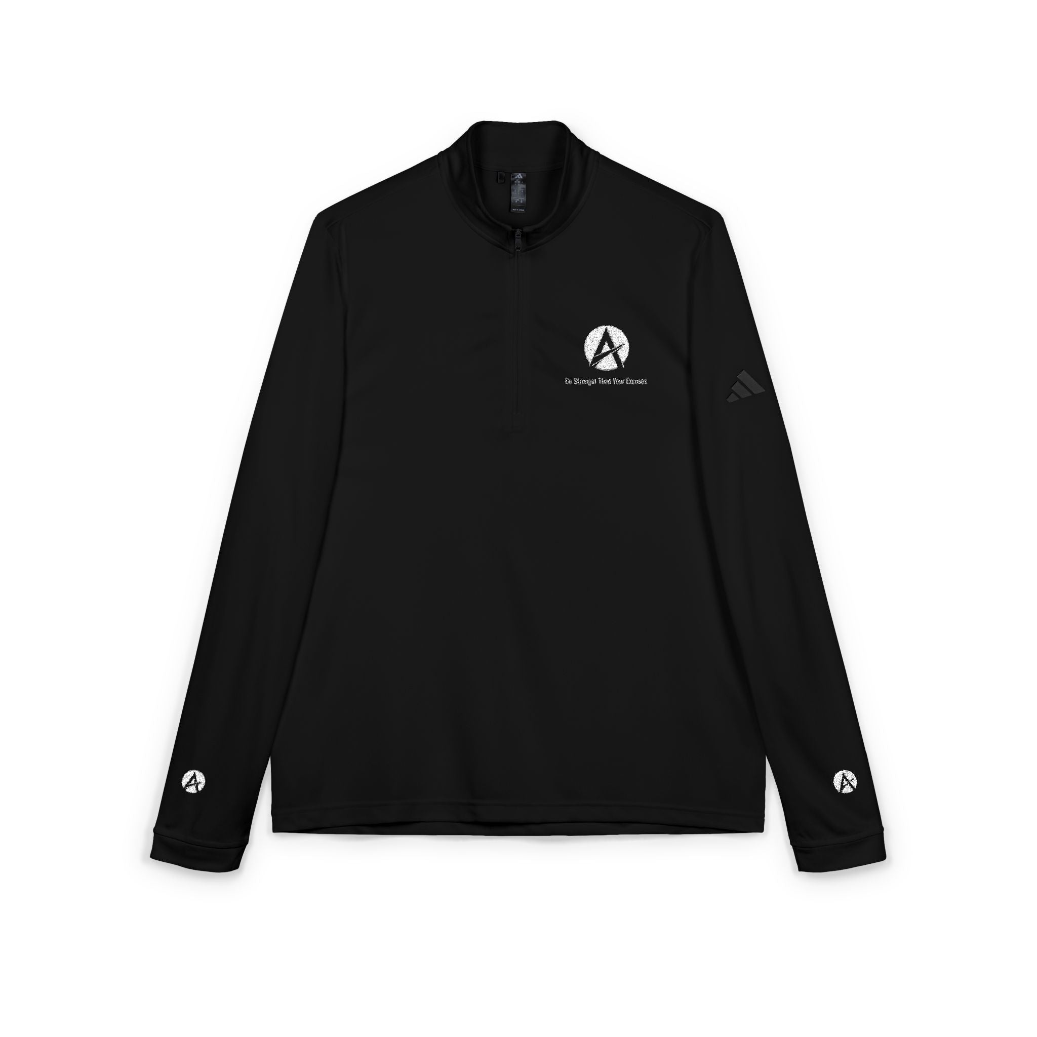 Embroidered Quarter-Zip Pullover — Performance Adidas-Inspired Athletic Top