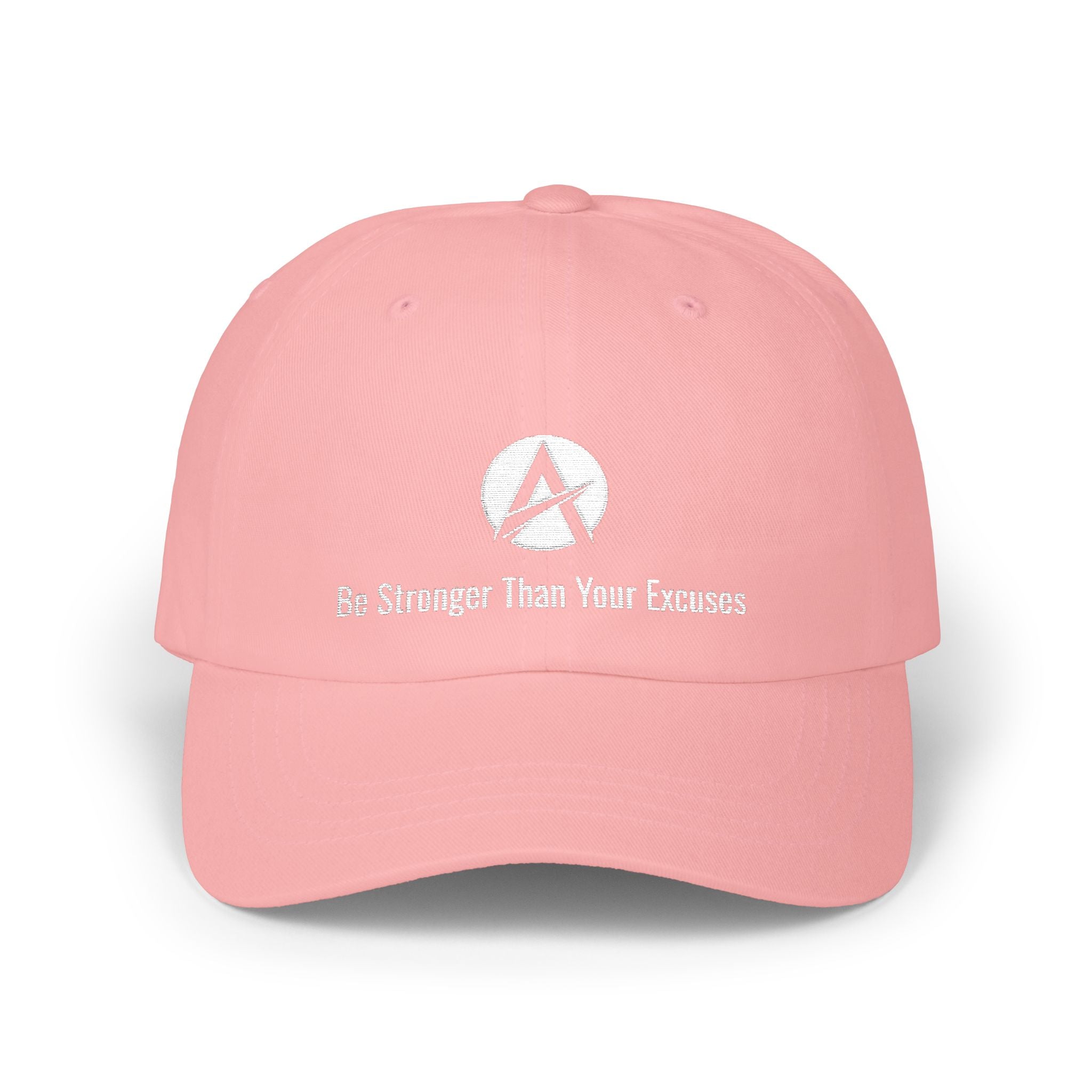 Classic Dad Cap — Minimal White Brushstroke 'A' Logo Baseball Hat