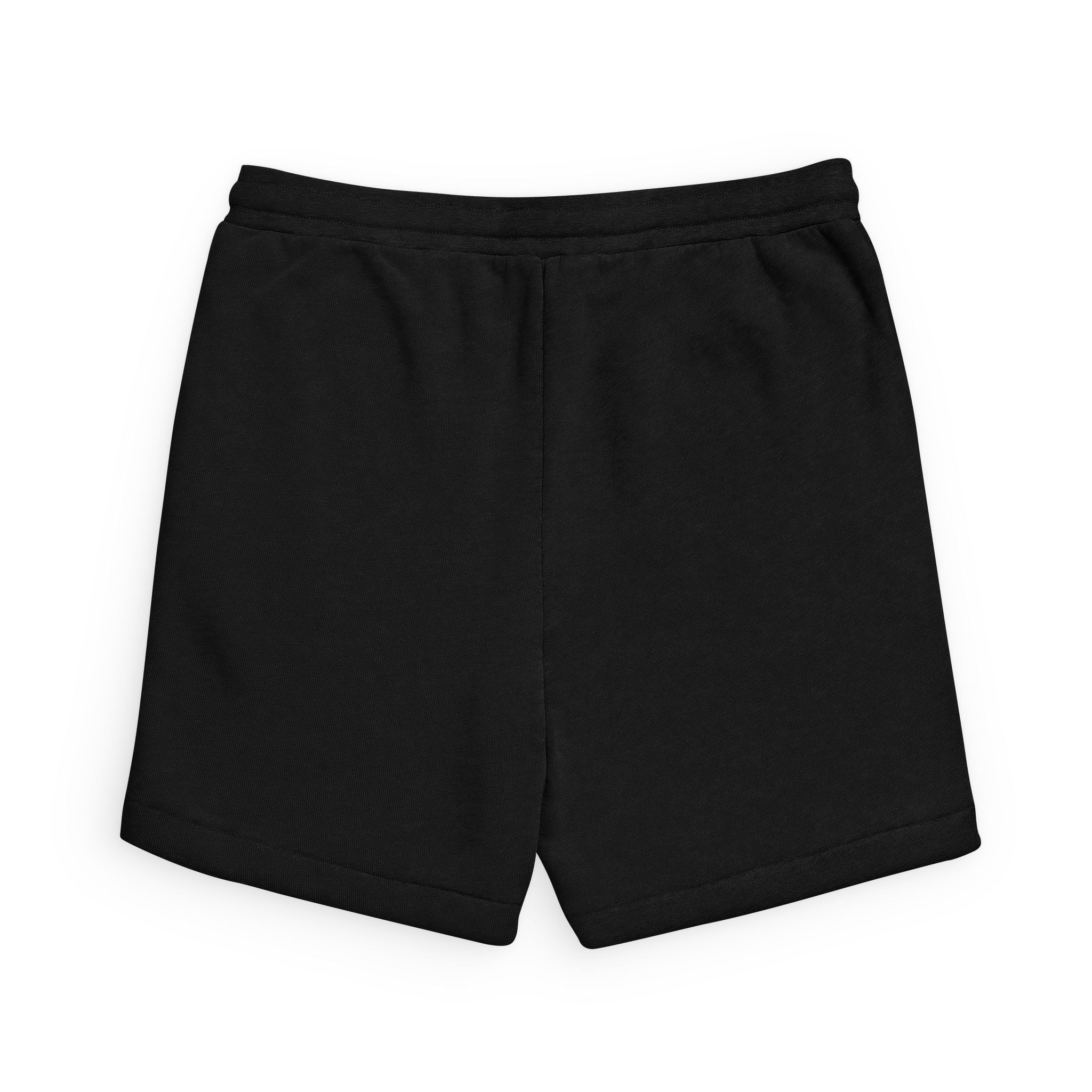 Black Sponge Fleece Sweatshorts with Minimal Logo — Casual Athletic Lounge Shorts