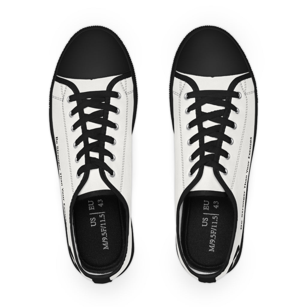 Classic White Low Top Sneakers — Men's Casual Canvas Shoes