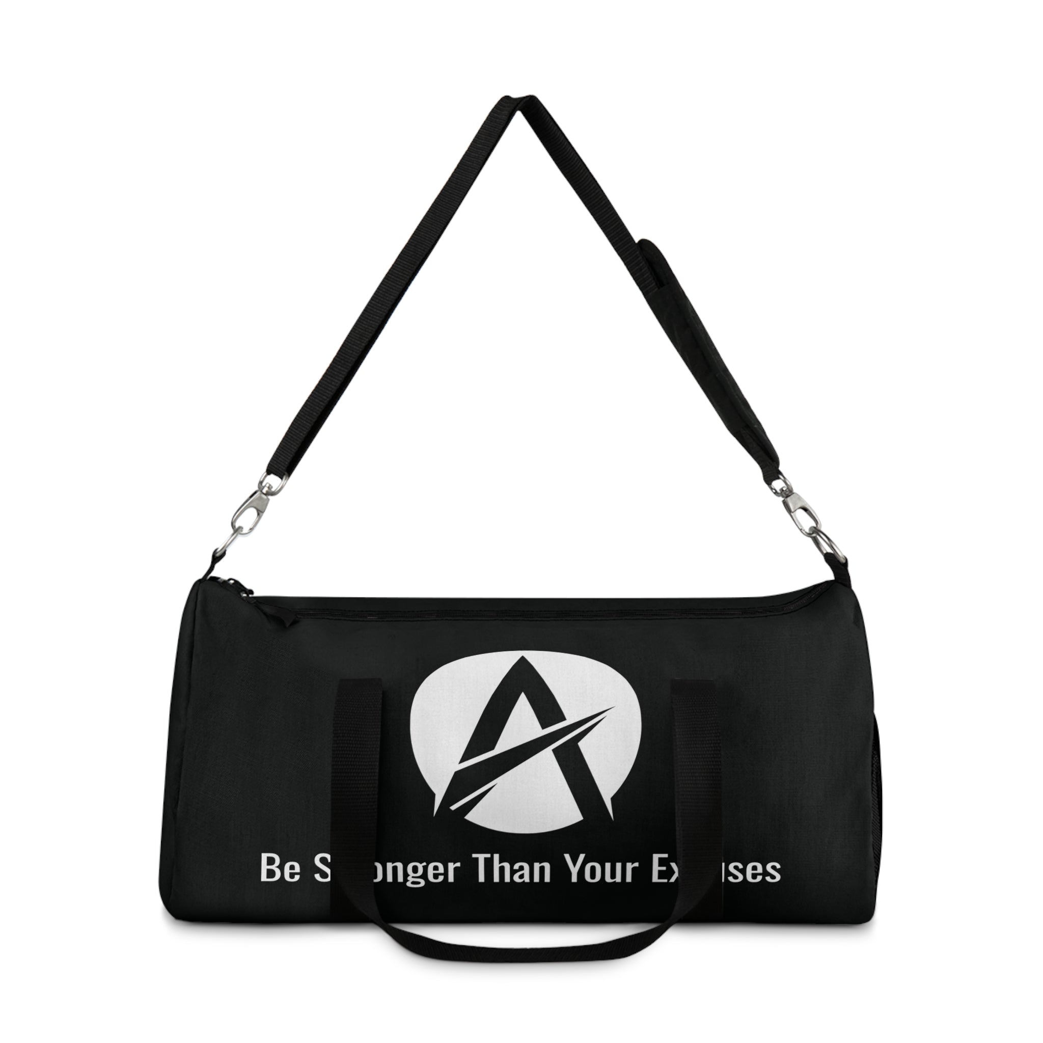 Motivational Gym Duffel Bag — "Be Stronger Than Your Excuses"