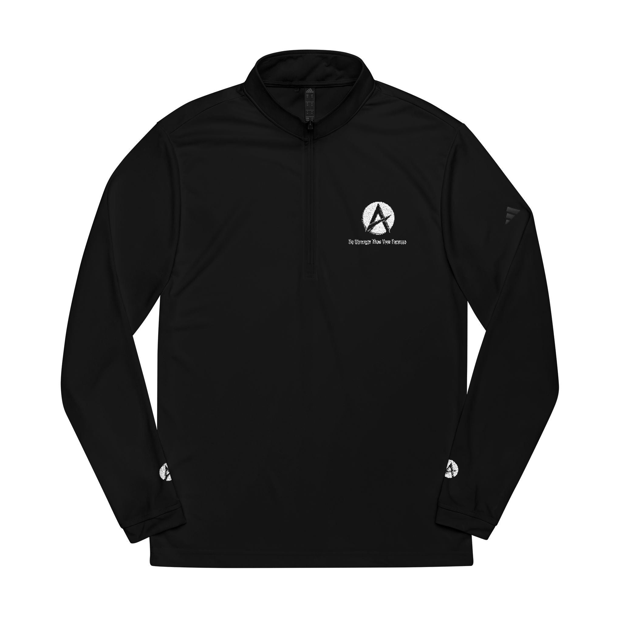 Embroidered Quarter-Zip Pullover — Performance Adidas-Inspired Athletic Top