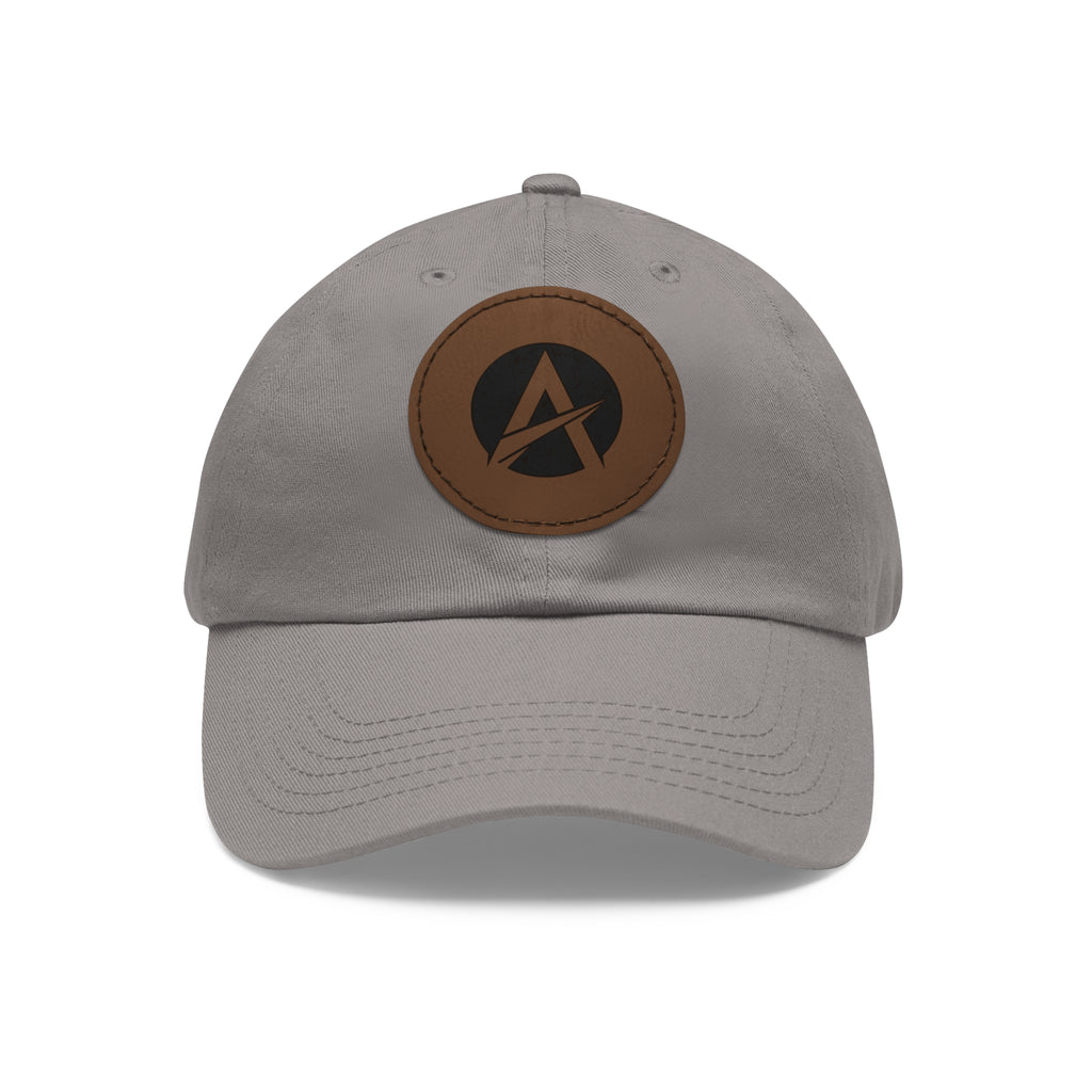 Leather Patch Dad Hat — Minimalist A Logo Baseball Cap