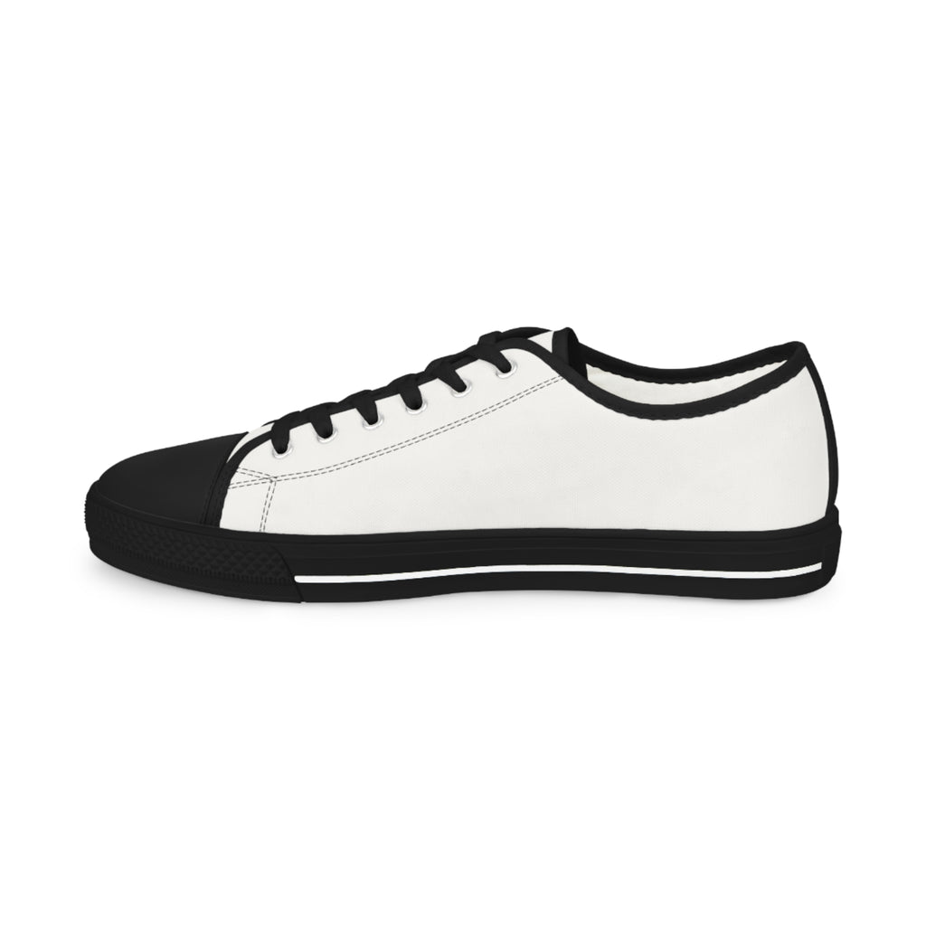 Classic White Low Top Sneakers — Men's Casual Canvas Shoes