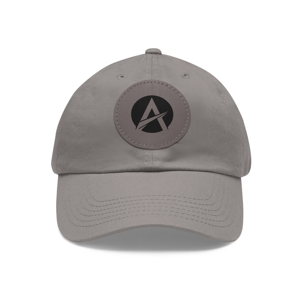 Leather Patch Dad Hat — Minimalist A Logo Baseball Cap