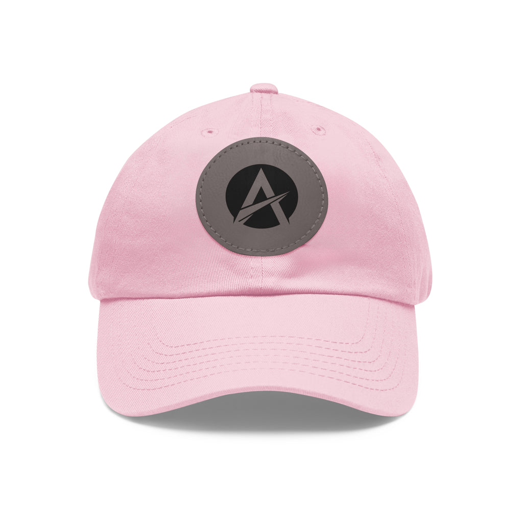 Leather Patch Dad Hat — Minimalist A Logo Baseball Cap