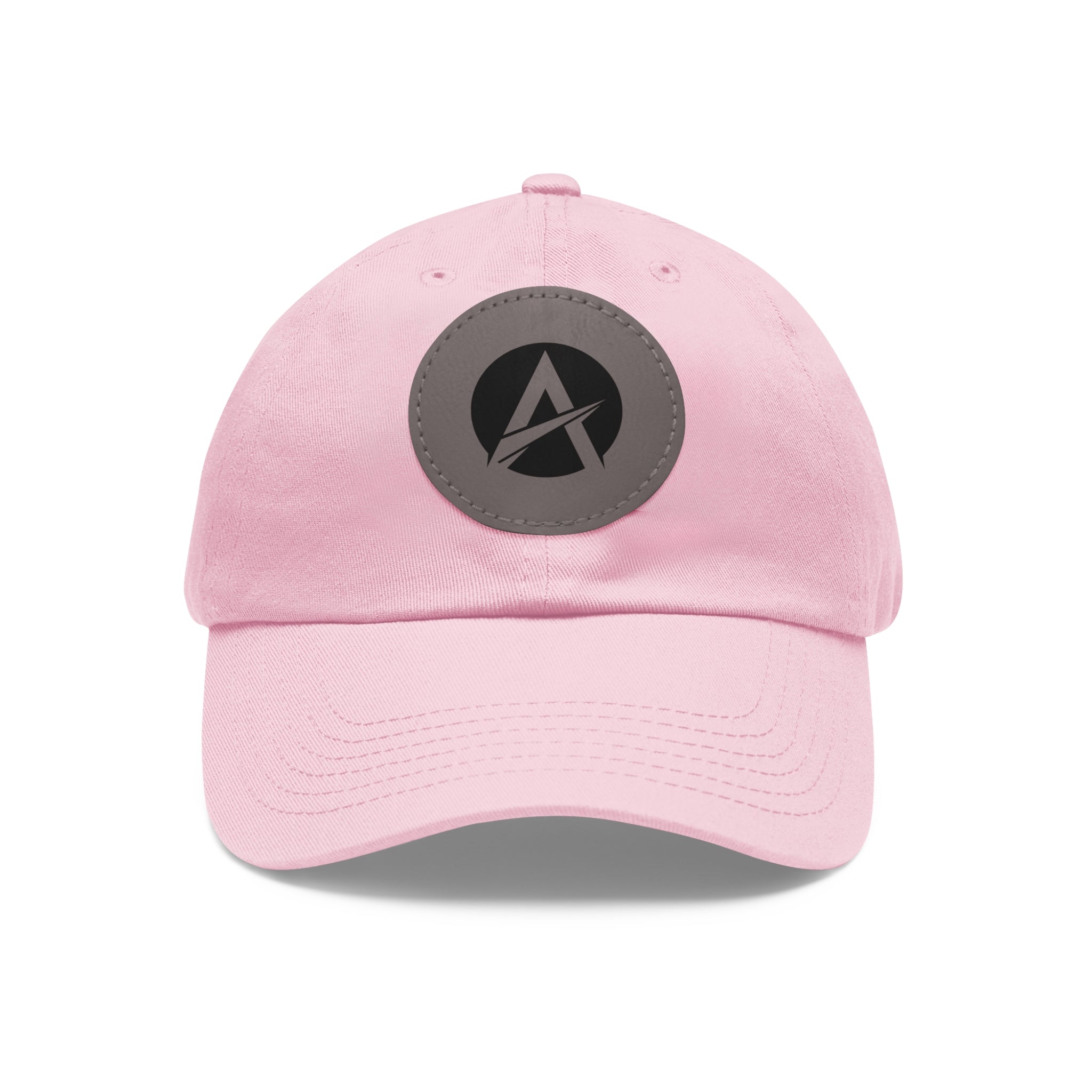 Leather Patch Dad Hat — Minimalist A Logo Baseball Cap