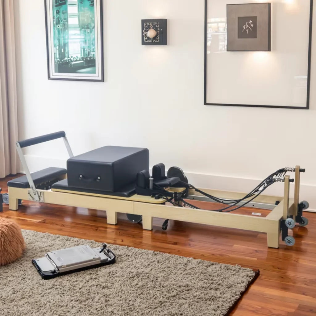 High Quality Home Gym Oak Pilates Reformer Fitness Equipment Oak Pilates Bed Machines Foldable Pilates Reformer