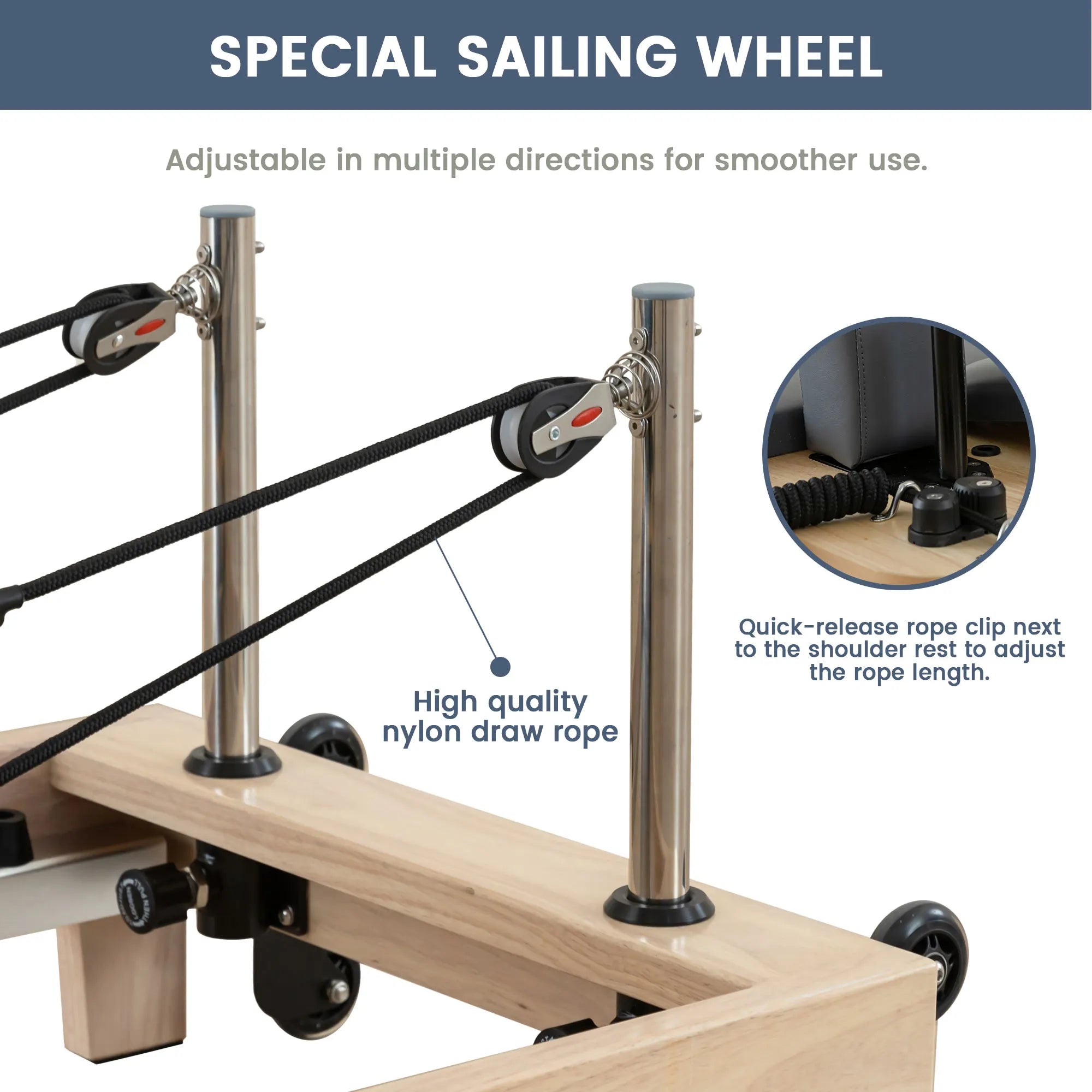 High Quality Home Gym Oak Pilates Reformer Fitness Equipment Oak Pilates Bed Machines Foldable Pilates Reformer