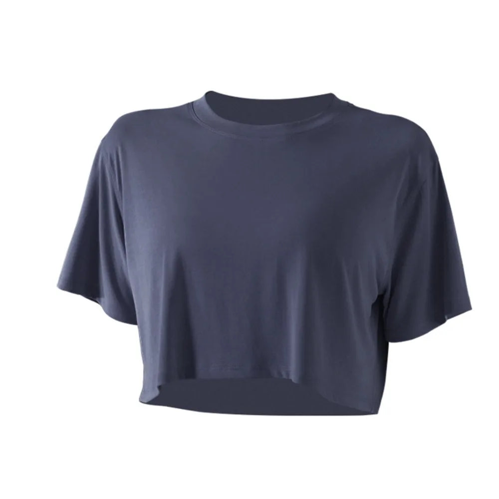 Loose Fit Yoga Sports Tops T-shirts Breathable Exercise Crop Top Lightweight Comfortable Fitness Clothes Sports Activities