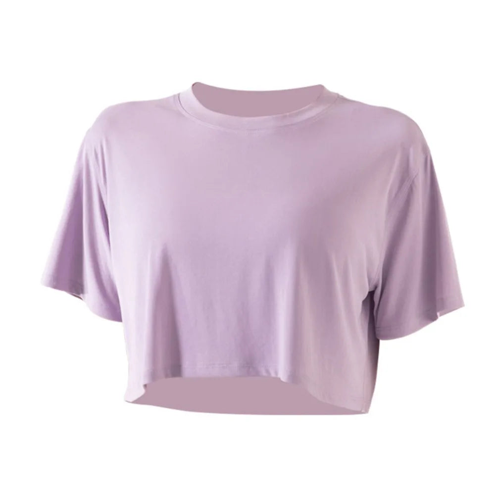 Loose Fit Yoga Sports Tops T-shirts Breathable Exercise Crop Top Lightweight Comfortable Fitness Clothes Sports Activities