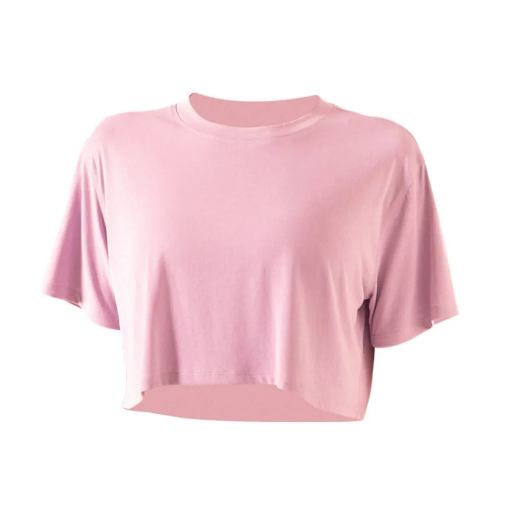Loose Fit Yoga Sports Tops T-shirts Breathable Exercise Crop Top Lightweight Comfortable Fitness Clothes Sports Activities